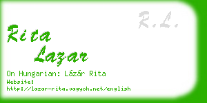 rita lazar business card